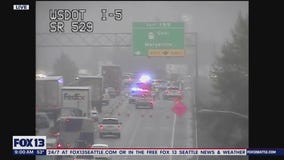 Deadly crash between car and pedestrian on I-5