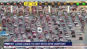 Traffic backs up near DFW Airport as travelers head out