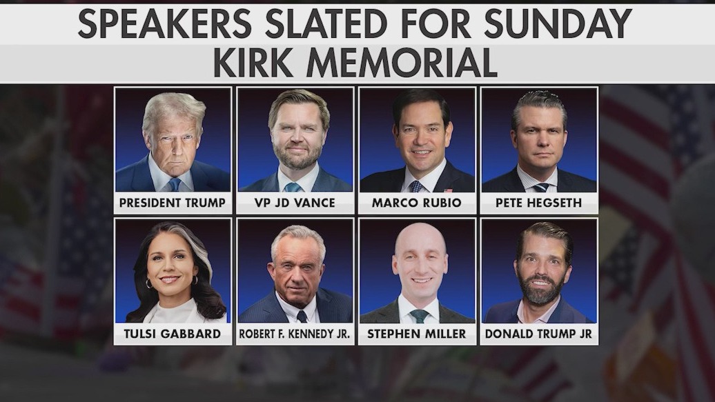 Thousands expected to attend Charlie Kirk memorial