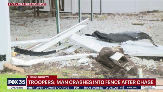 FHP: Chase ends after suspect crashes into fence