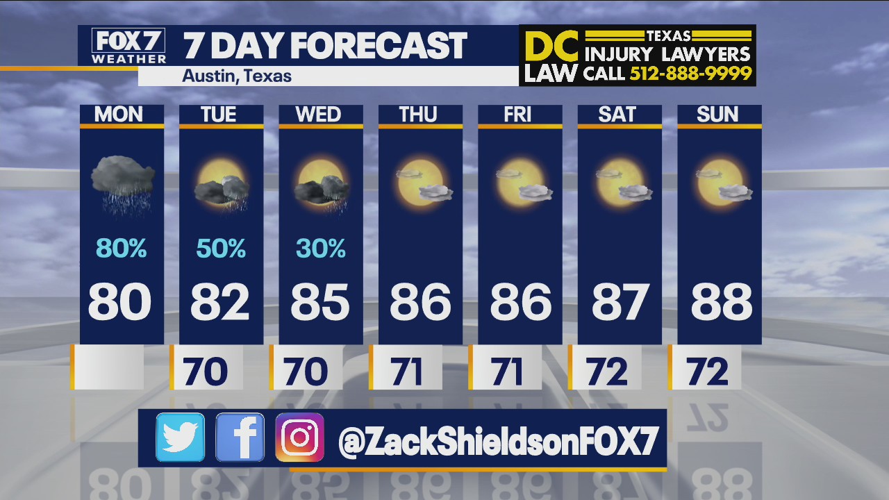 Noon weather forecast for May 24, 2021