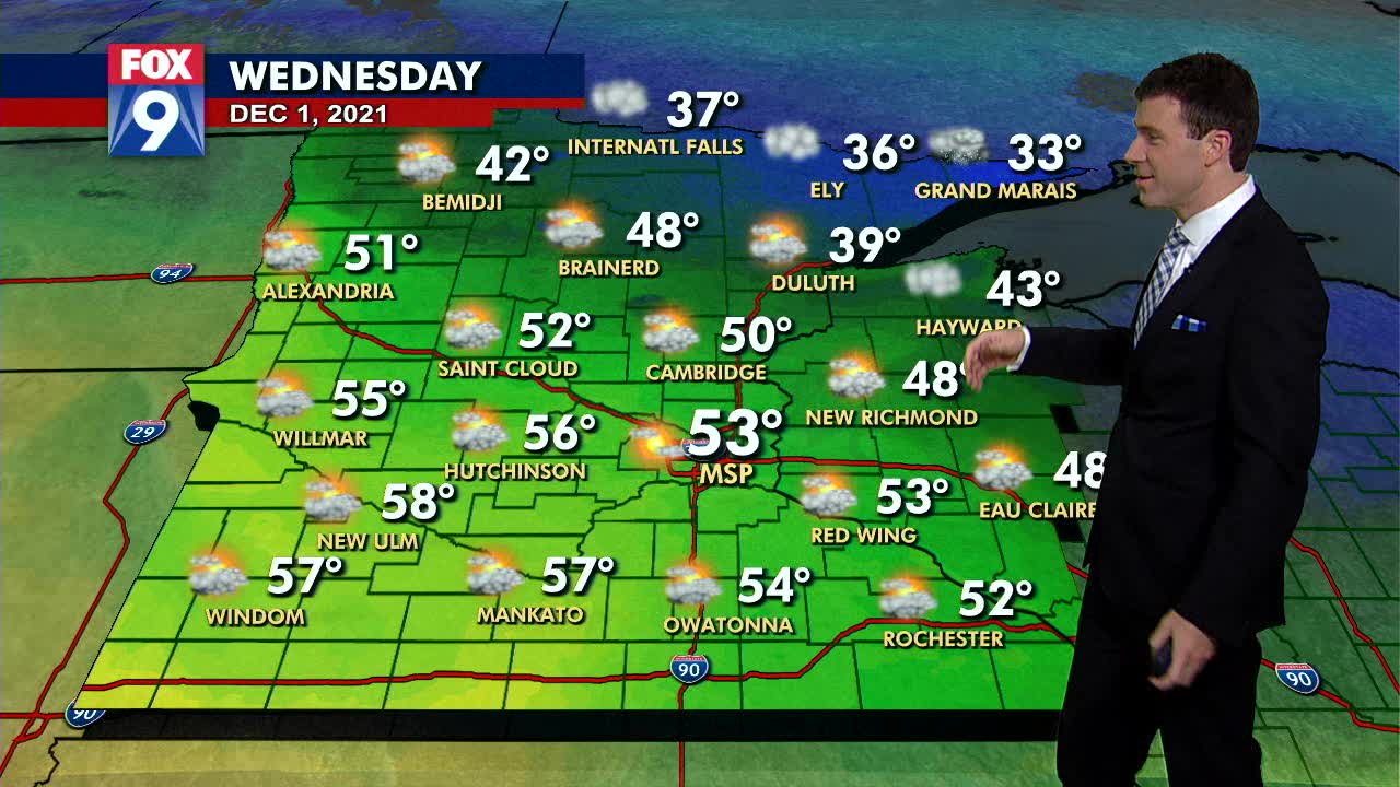 Wednesday's forecast: Highs in the 50s