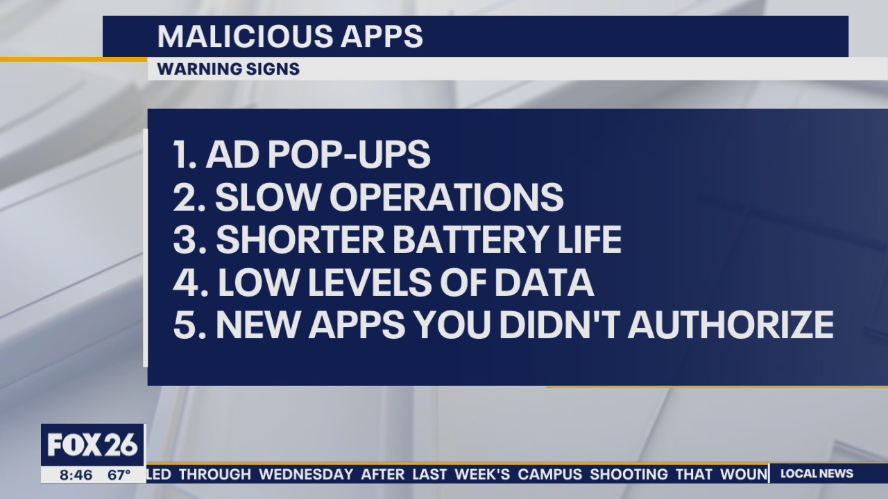 Warning signs of malicious apps