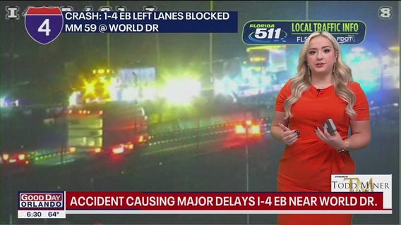 Crash causing major delays on I-4 eastbound near World Drive
