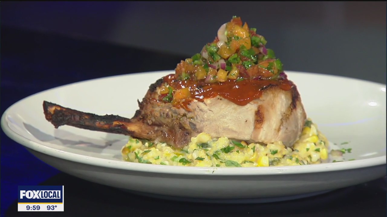 Apple cider-brined pork chop recipe from Cafe Momentum