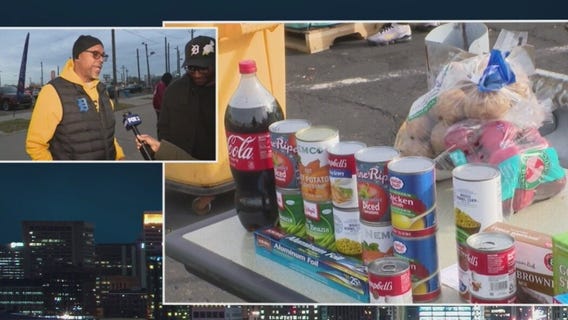 Detroit PAL hosts Thanksgiving meal giveaway in Corktown