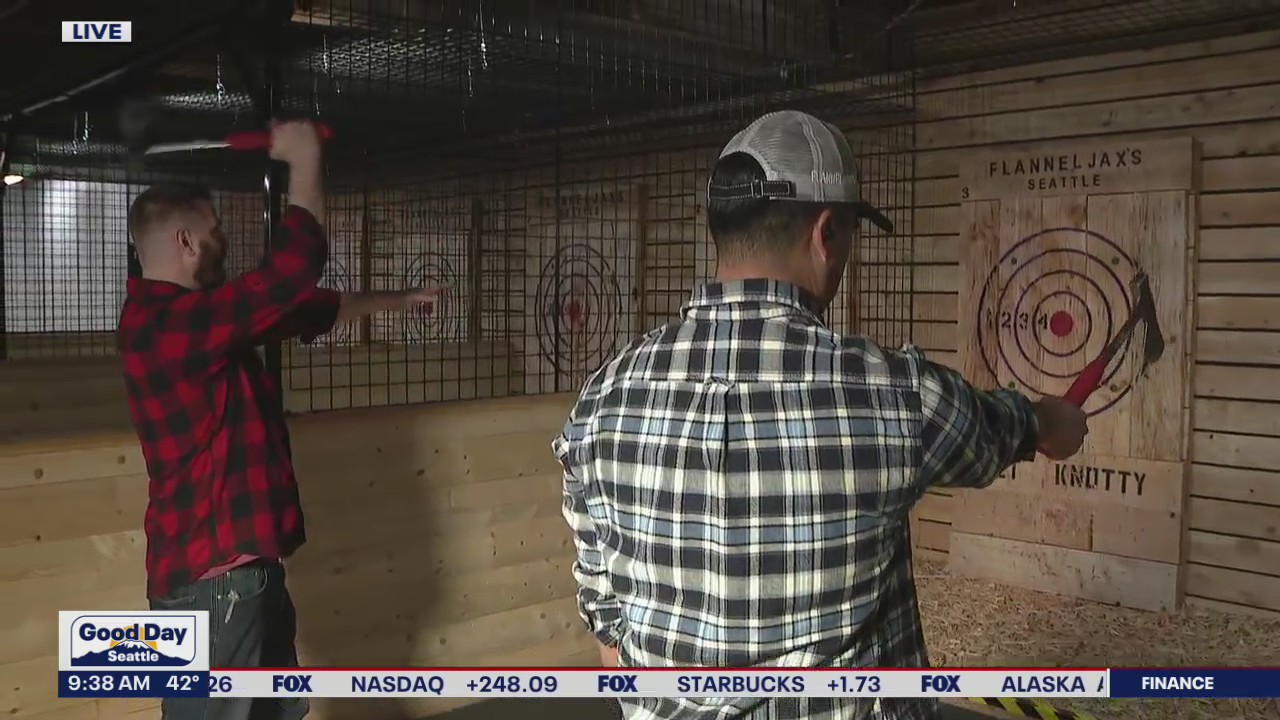 Axe throwing at FlannelJax in Seattle