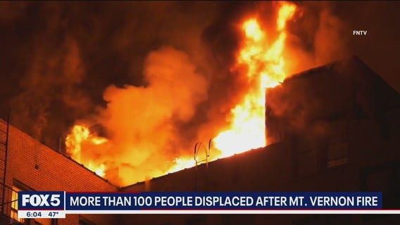100+ displaced after massive 5-alarm fire in Mount Vernon apartment building