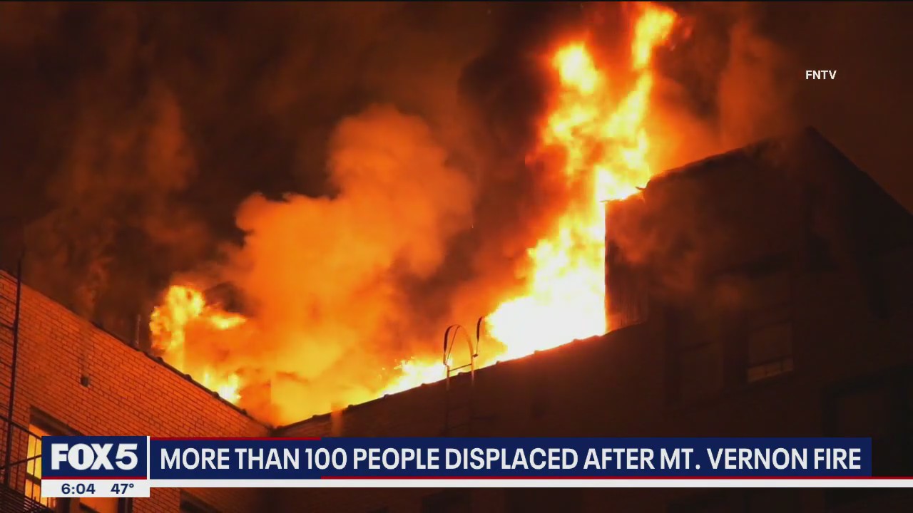 100+ displaced after massive 5-alarm fire in Mount Vernon apartment building