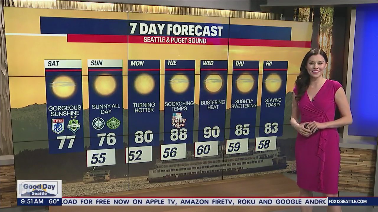 Seattle weather: Warm weekend and hotter for the Fourth