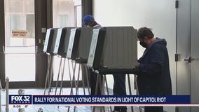 Local group rallies for national voting standards in light of Capitol Riot