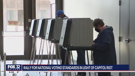 Local group rallies for national voting standards in light of Capitol Riot
