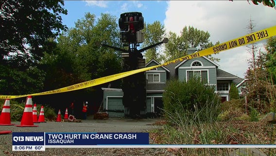 2 workers hurt when crane collapses onto house in Issaquah