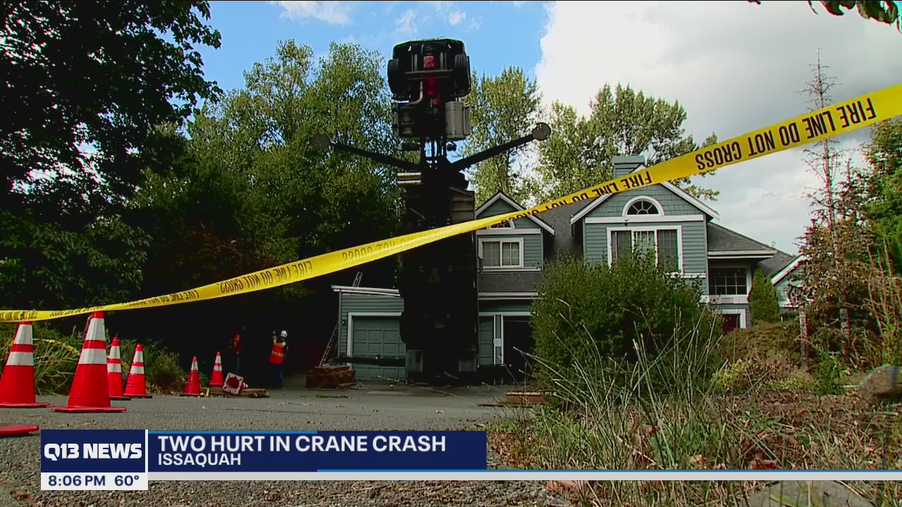 2 workers hurt when crane collapses onto house in Issaquah