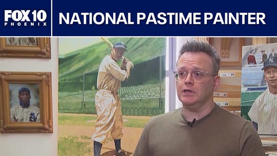 Artist gaining attention for baseball portraits