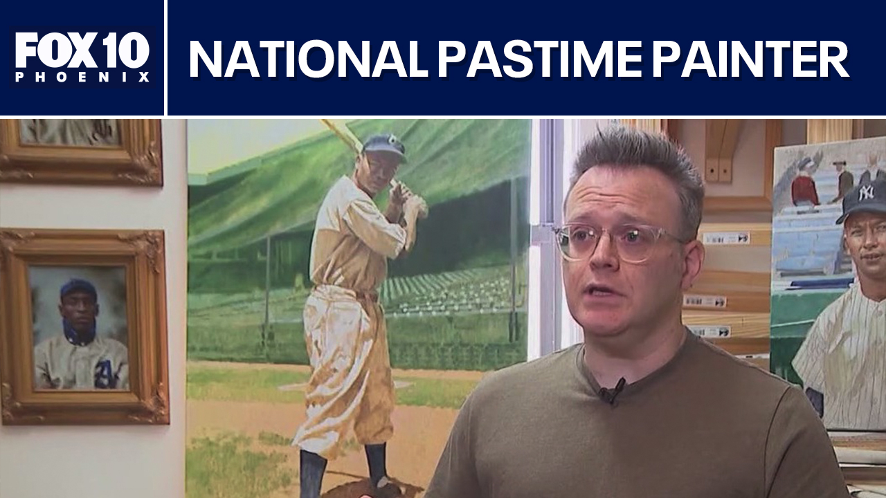 Artist gaining attention for baseball portraits