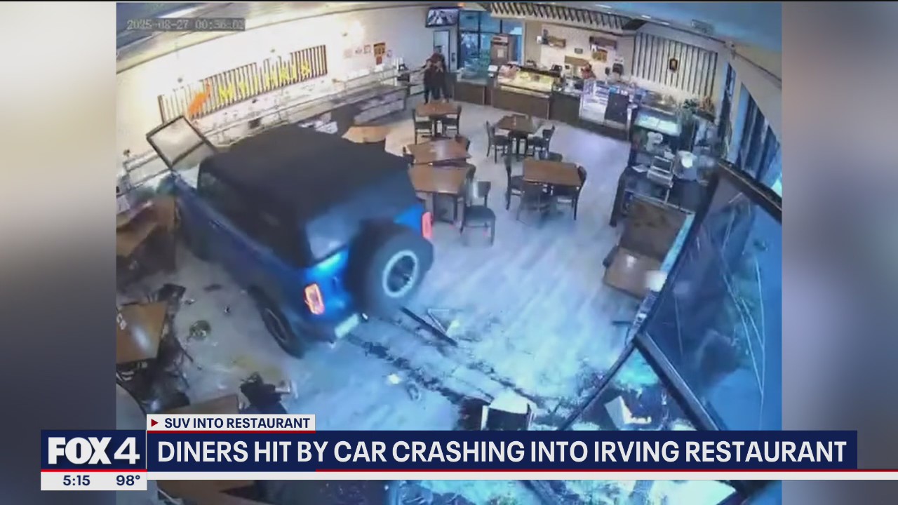 Dining with a crash: SUV plows into Irving restaurant