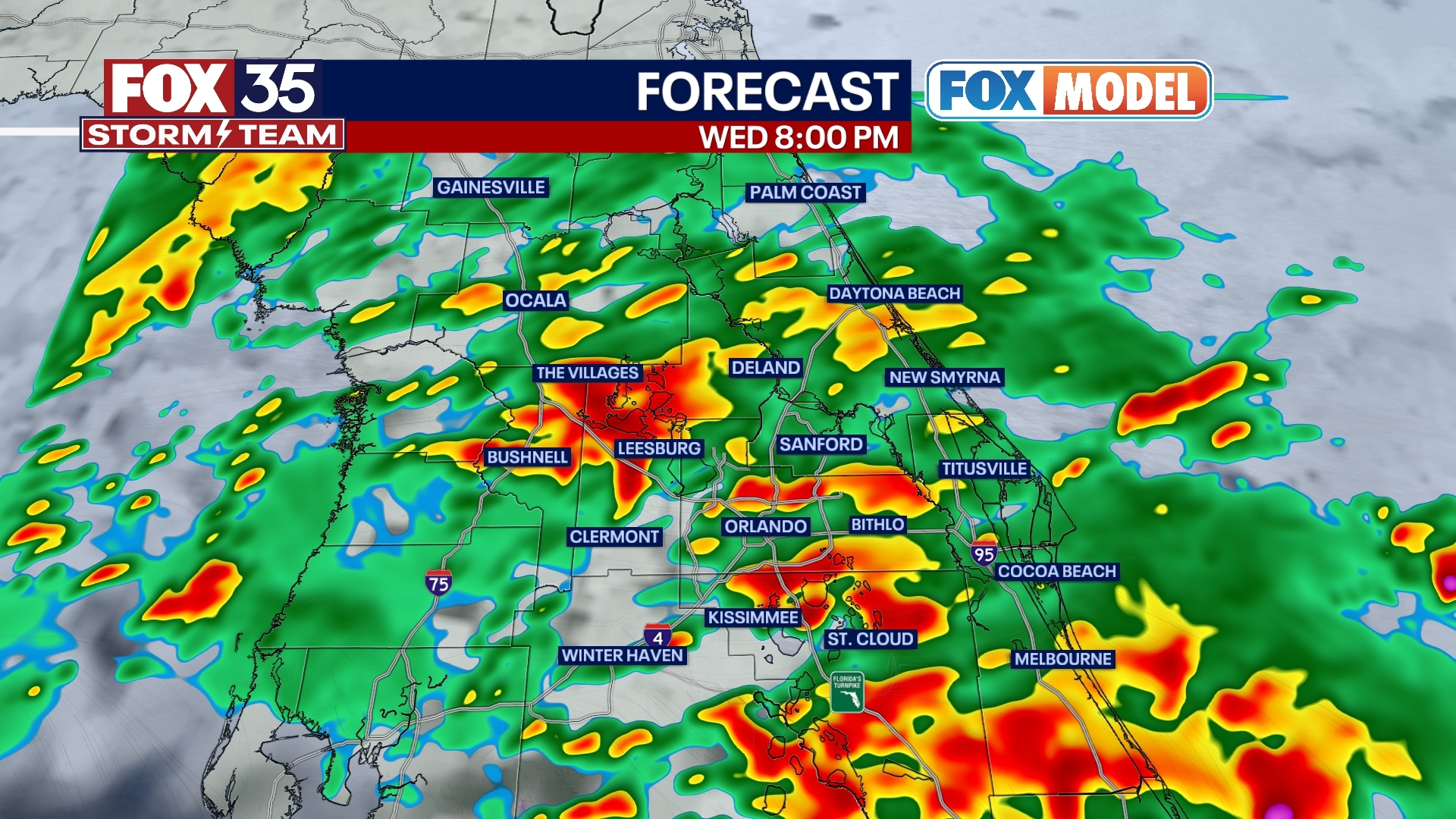 Orlando weather: Heavy rain, lightning expected