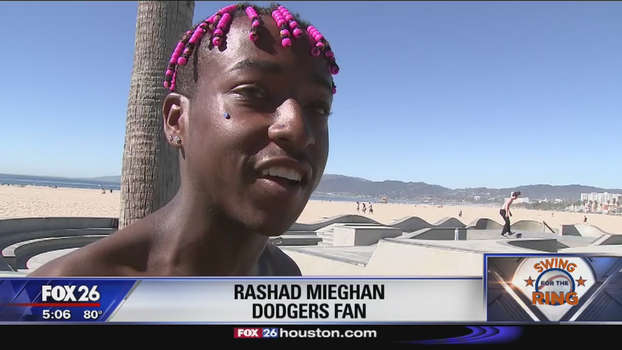 Astros, Dodgers fans in Venice Beach, Calif.