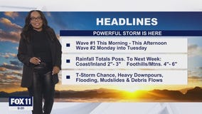 Heavy rain hits SoCal Saturday morning