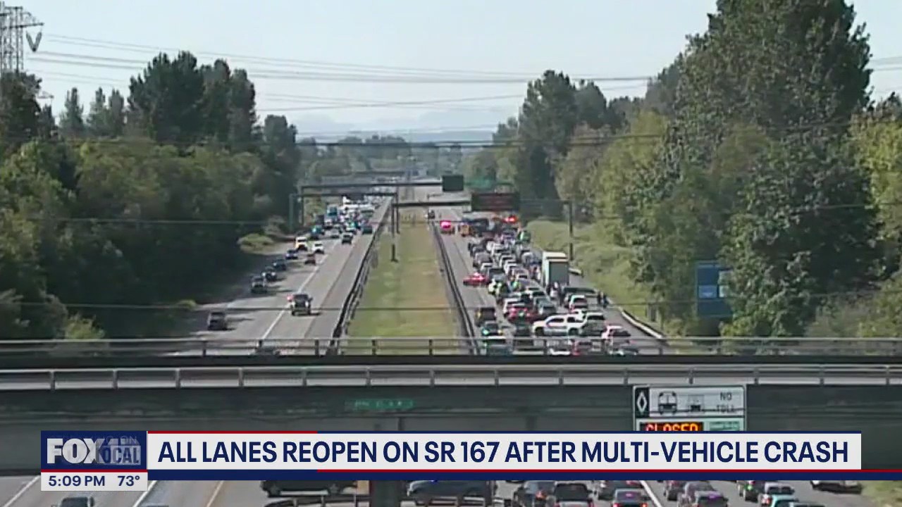 All lanes reopen on SR-167 South, after crash caused long traffic backups