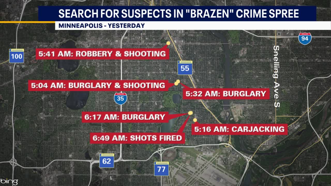 Search for suspects in ?brazen? Mpls crime spree