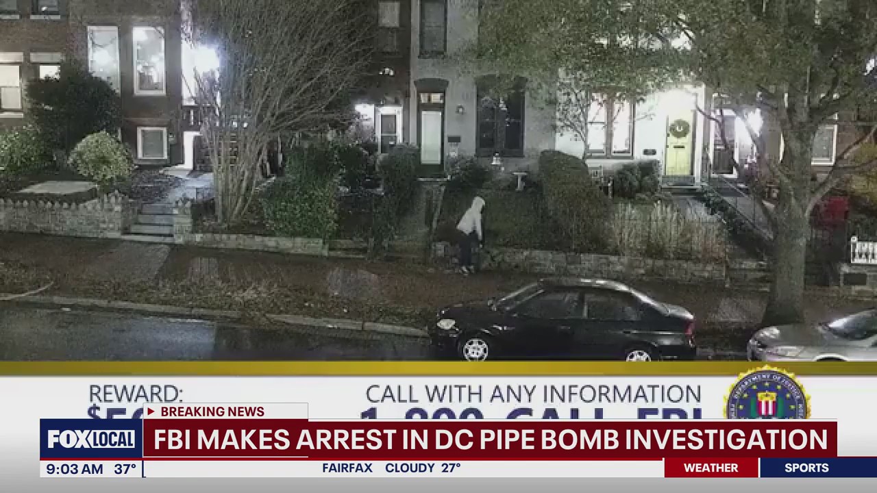 DC pipe bomb arrest: FBI takes man into custody, AP source | FOX 5 DC