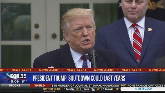 Trump says shutdown could last years