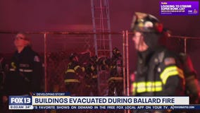 Buildings evacuated during Ballard fire