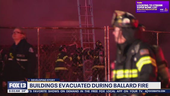 Buildings evacuated during Ballard fire