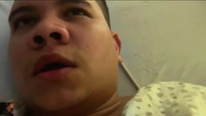 Stabbing victim speaks out from hospital bed