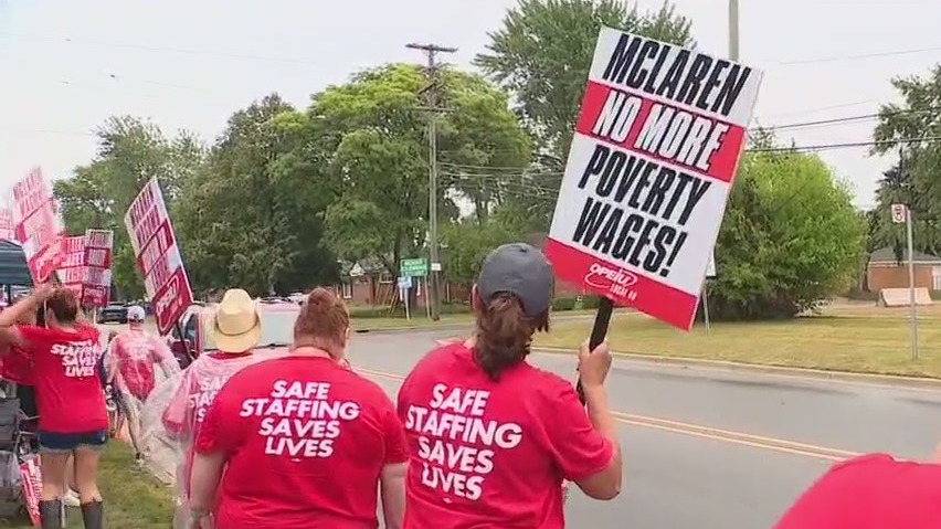 Workers on strike at McLaren Macomb