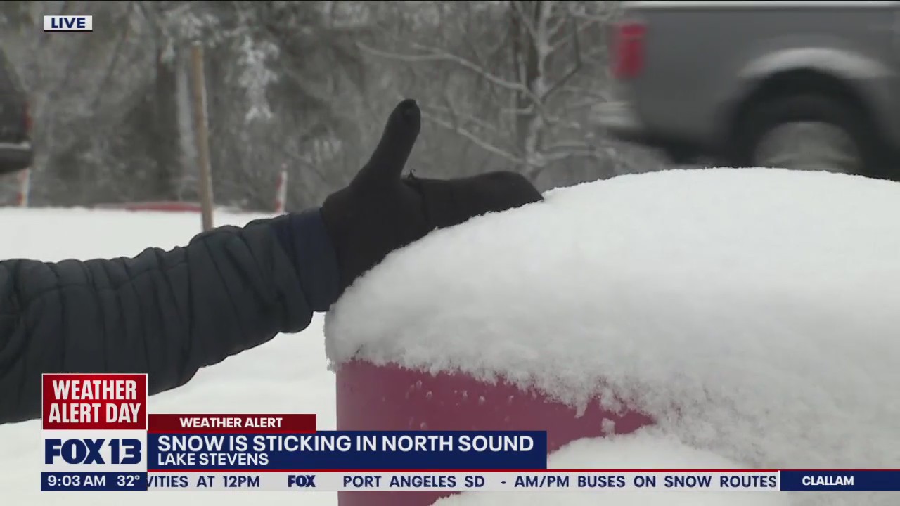 Weather alert day: Snow sticking in the North Sound