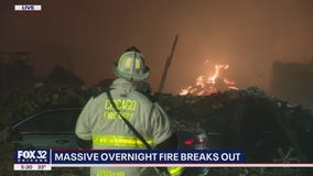 Crews battle massive blaze on the Northwest Side