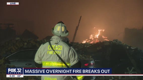 Crews battle massive blaze on the Northwest Side