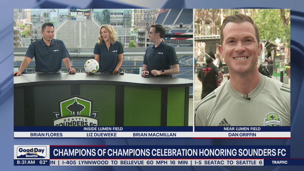 Fans rally ahead of Sounders match against Timbers