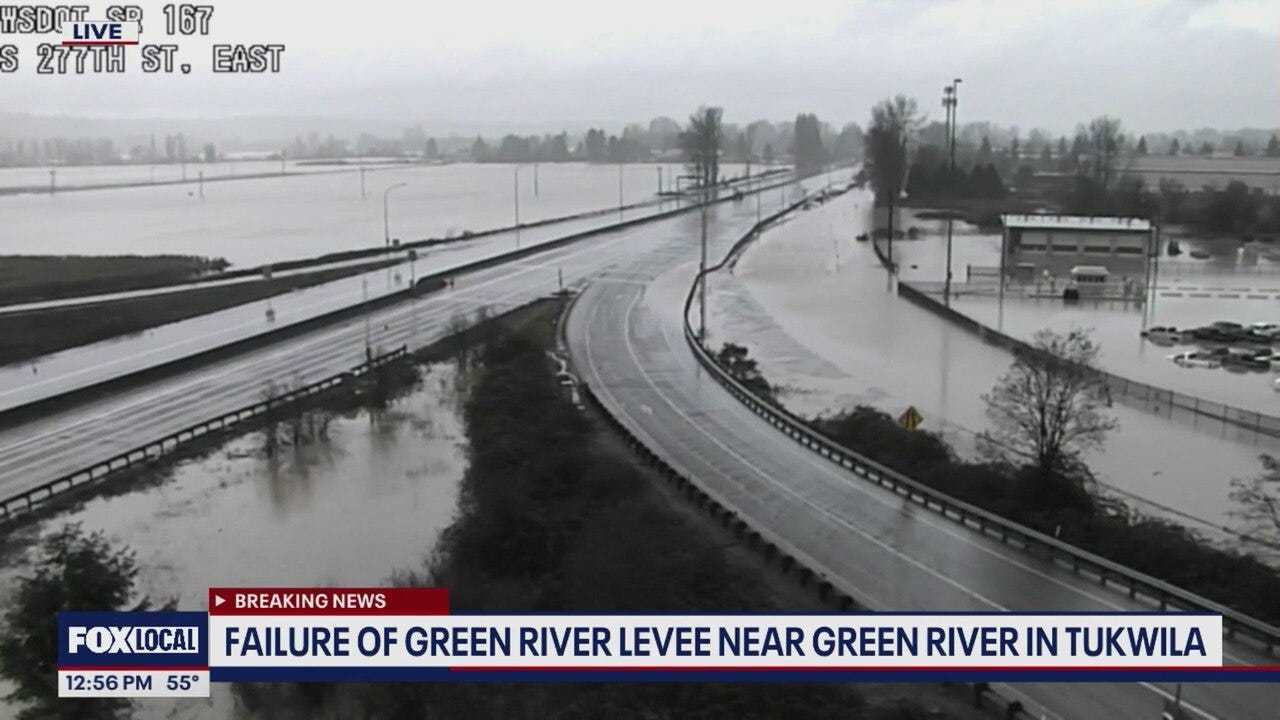 Latest on evacuations, weather alerts following levee failure in WA