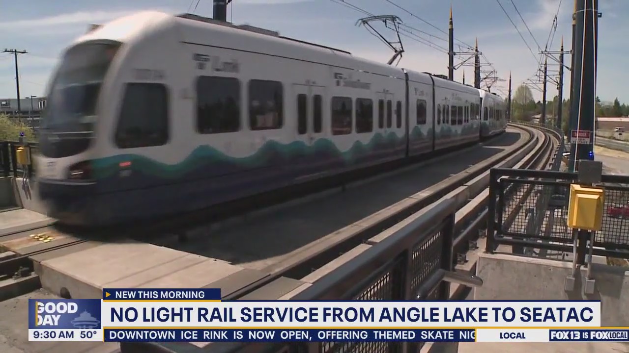Light rail service suspended between Angle Lake and Sea-Tac stations ...