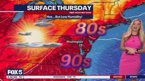 Sunny, warm Thursday across DC region