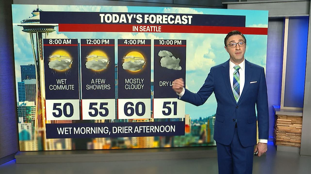 Seattle weather: Wet Friday morning, drier afternoon