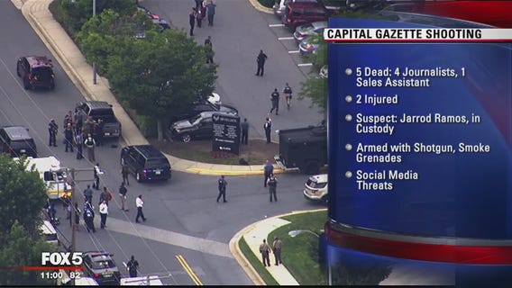 5 dead, 2 injured during Capital Gazette shooting in Annapolis