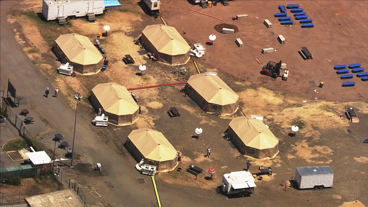 Raw Video: SkyFOX over San Quentin Prison as a "deep clean" is carried out