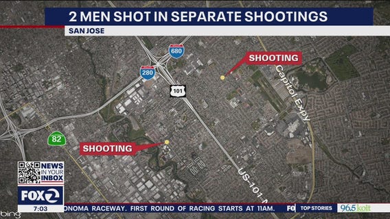 San Jose police investigating two shootings that injured two men