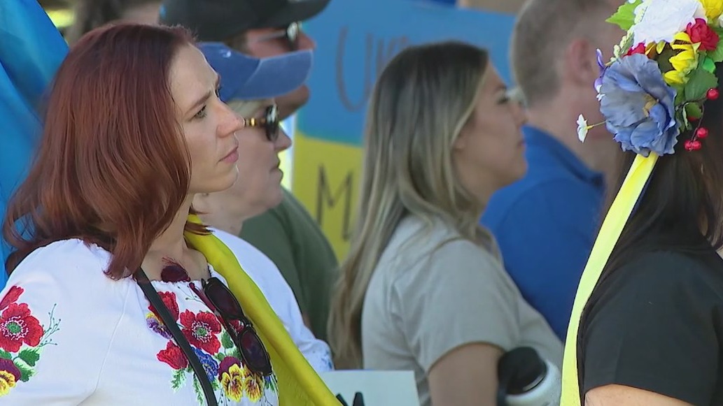 Rally held at Steele Indian School Park in Phoenix to support the people of Ukraine