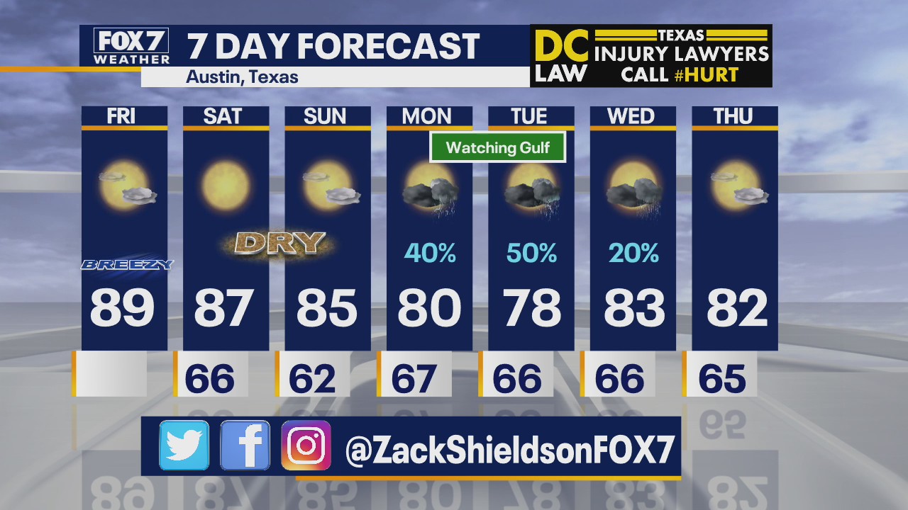 Noon weather forecast for September 18, 2020