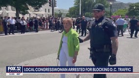 Illinois congresswoman arrested for blocking traffic during abortion rights protest