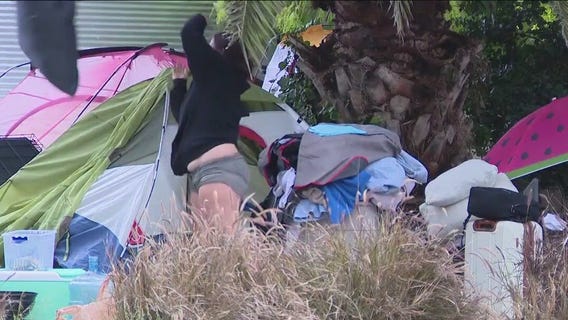 Homeless encampment cleanup in Venice