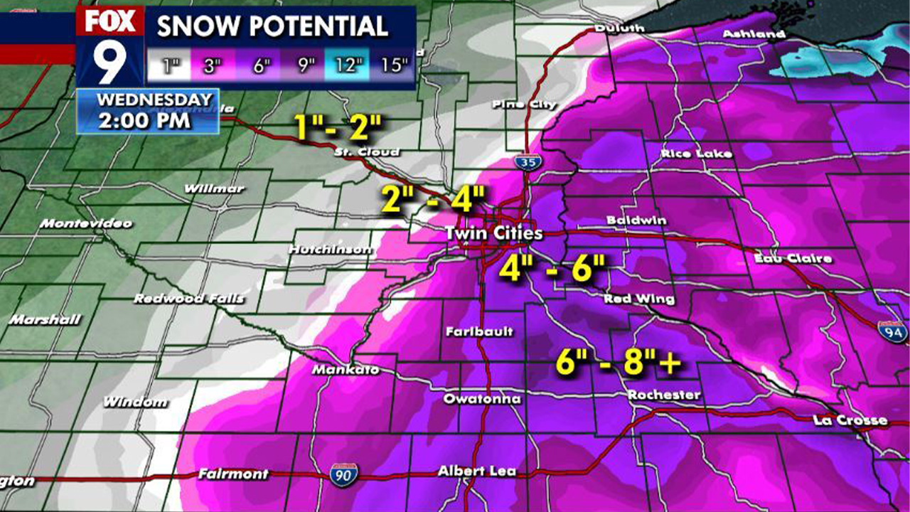 MN weather: What to expect with Tuesday's rain, snow