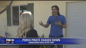 Phoenix man chases off porch pirate from stealing packages