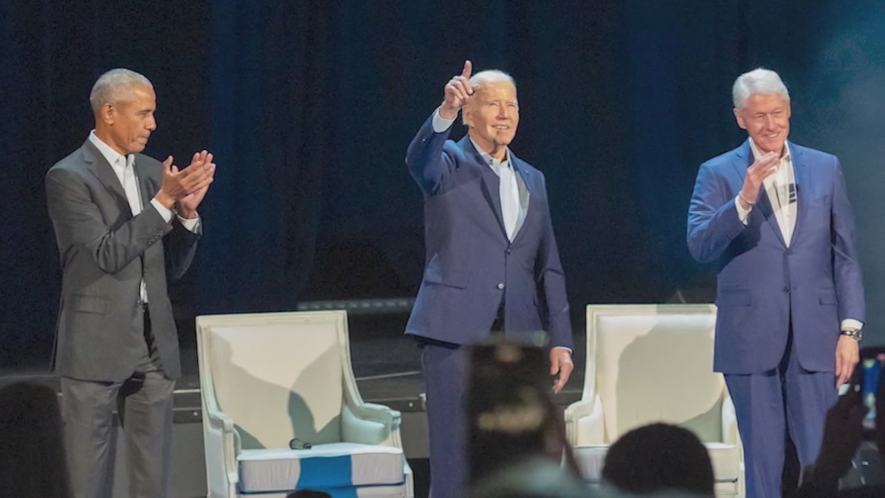 Biden holds record fundraiser with Obama, Clinton